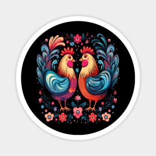 Chicken Couple Valentine Magnet